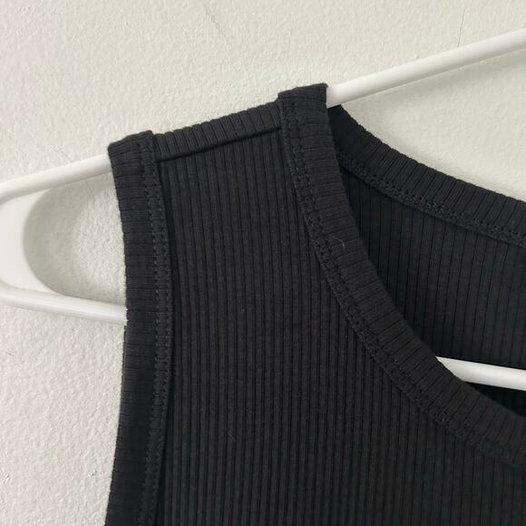 J. Crew Factory Women's Ribbed-Knit Mixy A-Line Midi Dress Black M Medium New - Picture 4 of 8